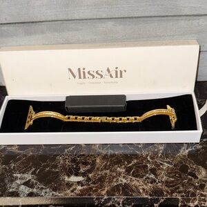 Smart Watch Band Stainless Steel for I Phone series 3/4/5/6/7/8/SE Gold 42 mm